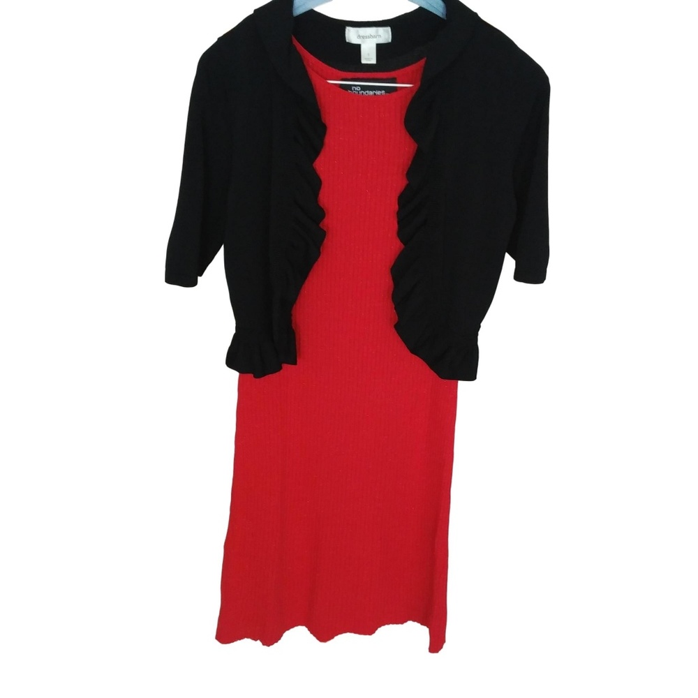 No Boundaries Red Sparkly Sleeveless Sweater Dress